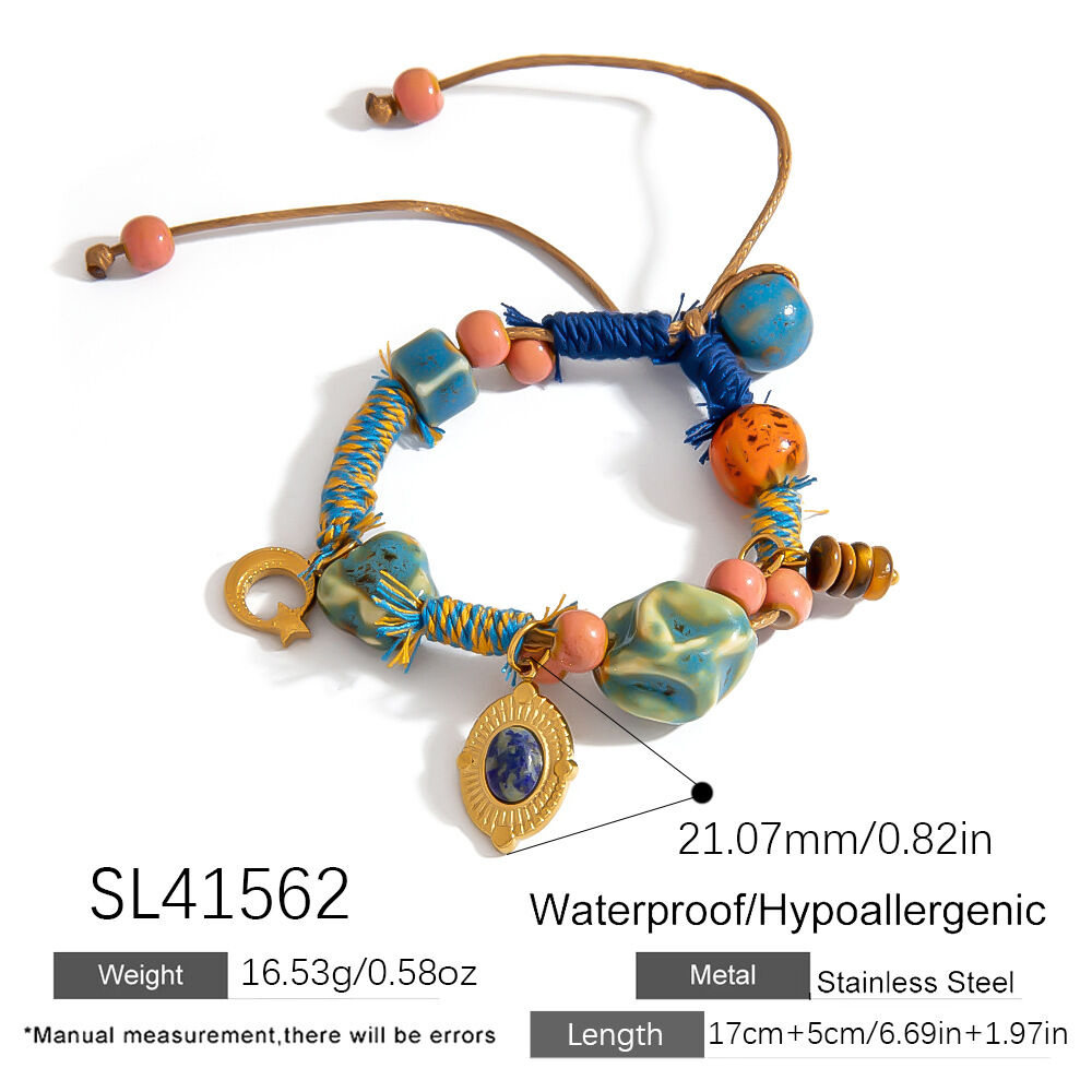 1 stuk casual bloem onregelmatige vorm gevlochten touw dames kralen armbanden Afbeelding2