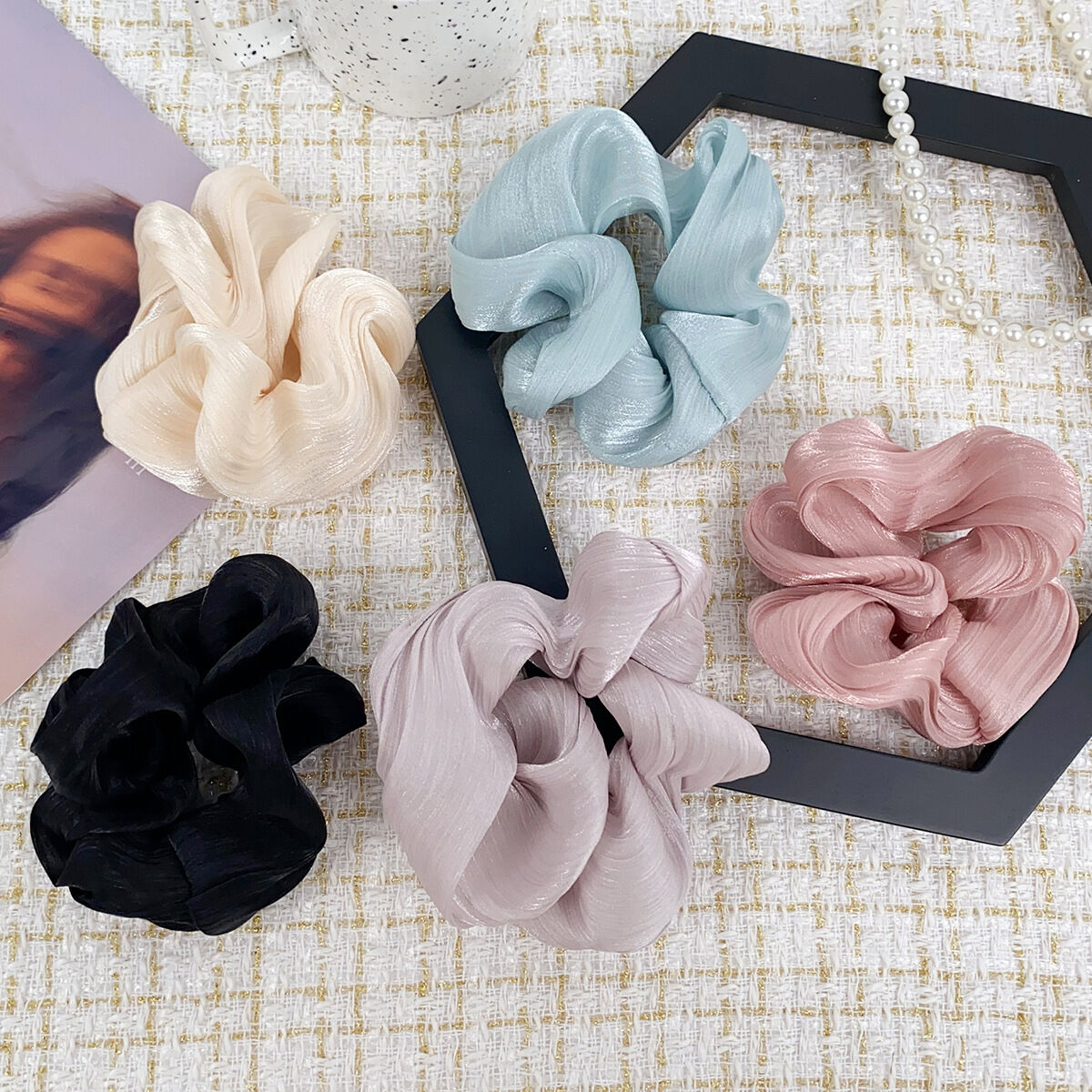 1 Piece Daily Solid Color Synthetic Fiber Women's Scrunchies