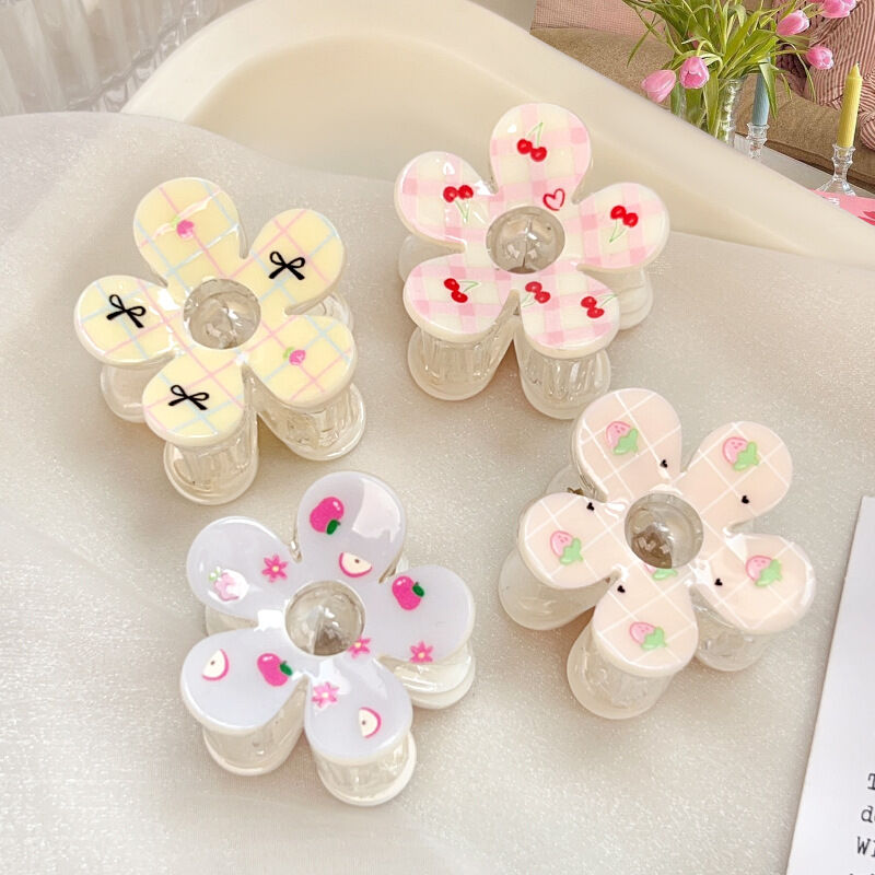 1 Piece Romantic Series Sweet Flower Plastic Women's Hair Claws