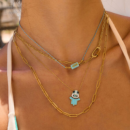 1 Piece Cute Devil's Eye Stainless Steel Waterproof Gold Color Women's Pendant Necklaces