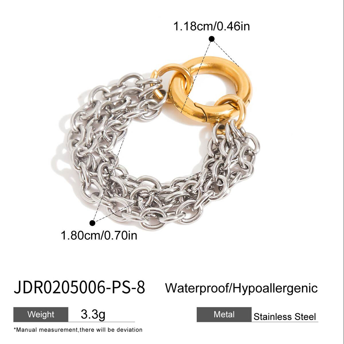 1 Piece Modern Texture Stainless Steel Waterproof Gold Color Minimalist Rings h5 Picture2