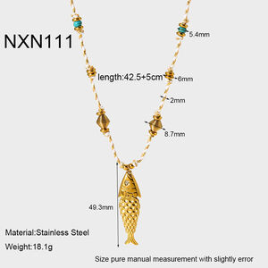 1 Piece Fish Stainless Steel Waterproof Pendant Necklace h5