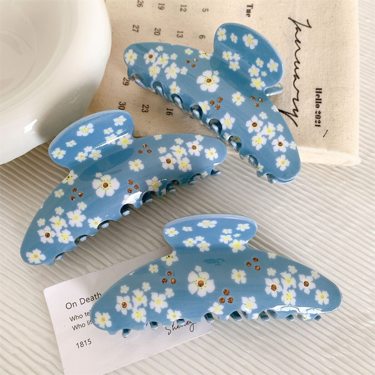 1 Pair Simple Series Elegant Flower Acetate Women's Hair Claws