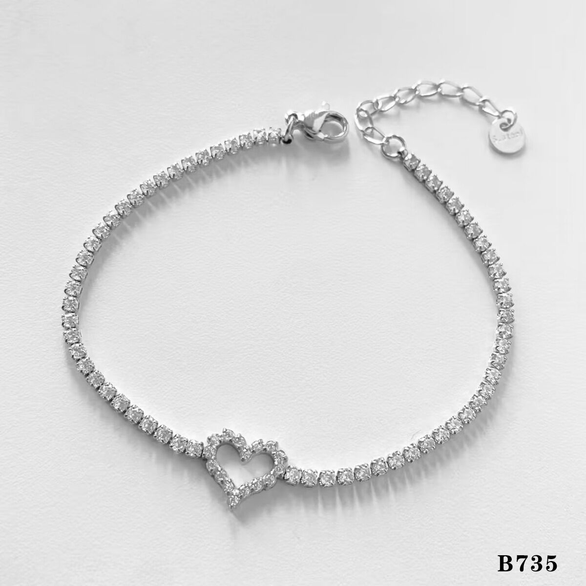Silver Heart Bracelet B735 Picture6