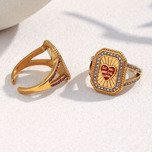 1 Piece Retro Tarot Stainless Steel Waterproof Gold Color Statement Ring h5 Picture5