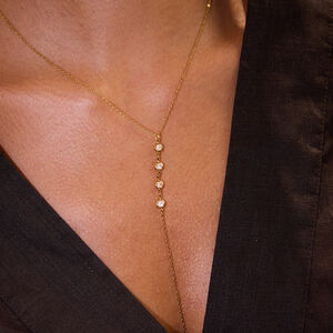1 Piece Delicate Tassel Stainless Steel Waterproof Gold Color Women's Pendant Necklaces h5 Picture4