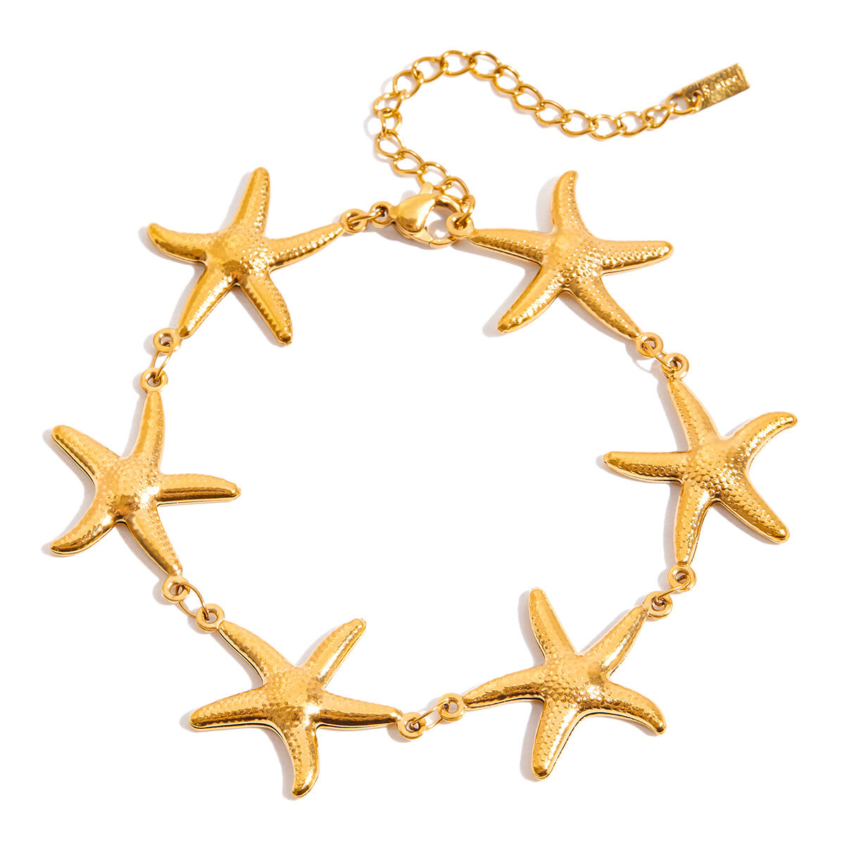 1 Piece Vacation Starfish Stainless Steel Waterproof Gold Color Women's Chain Bracelets h5