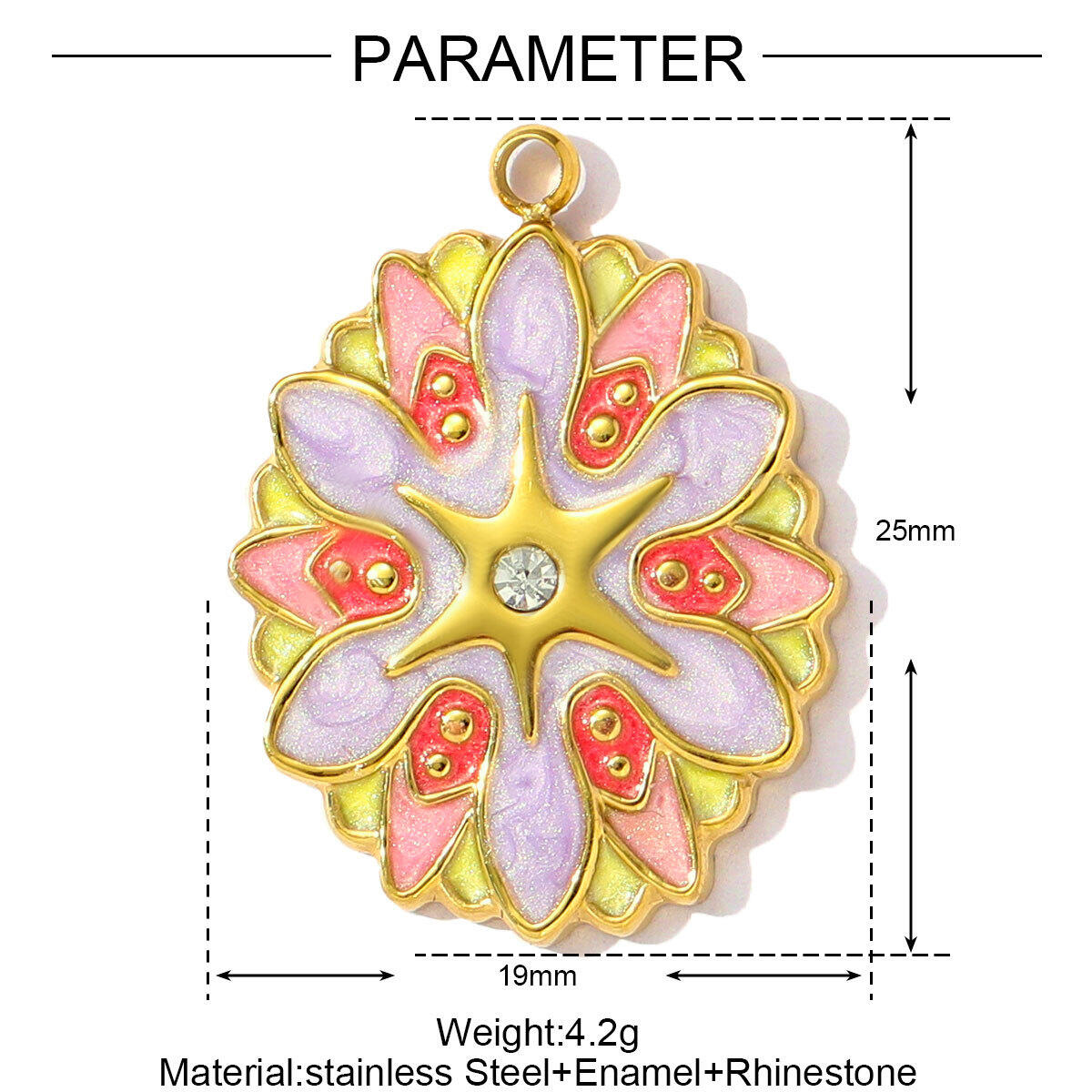 1 Piece Luxurious Series DIY Flower Stainless Steel Waterproof Gold Color Women's Pendants Picture2