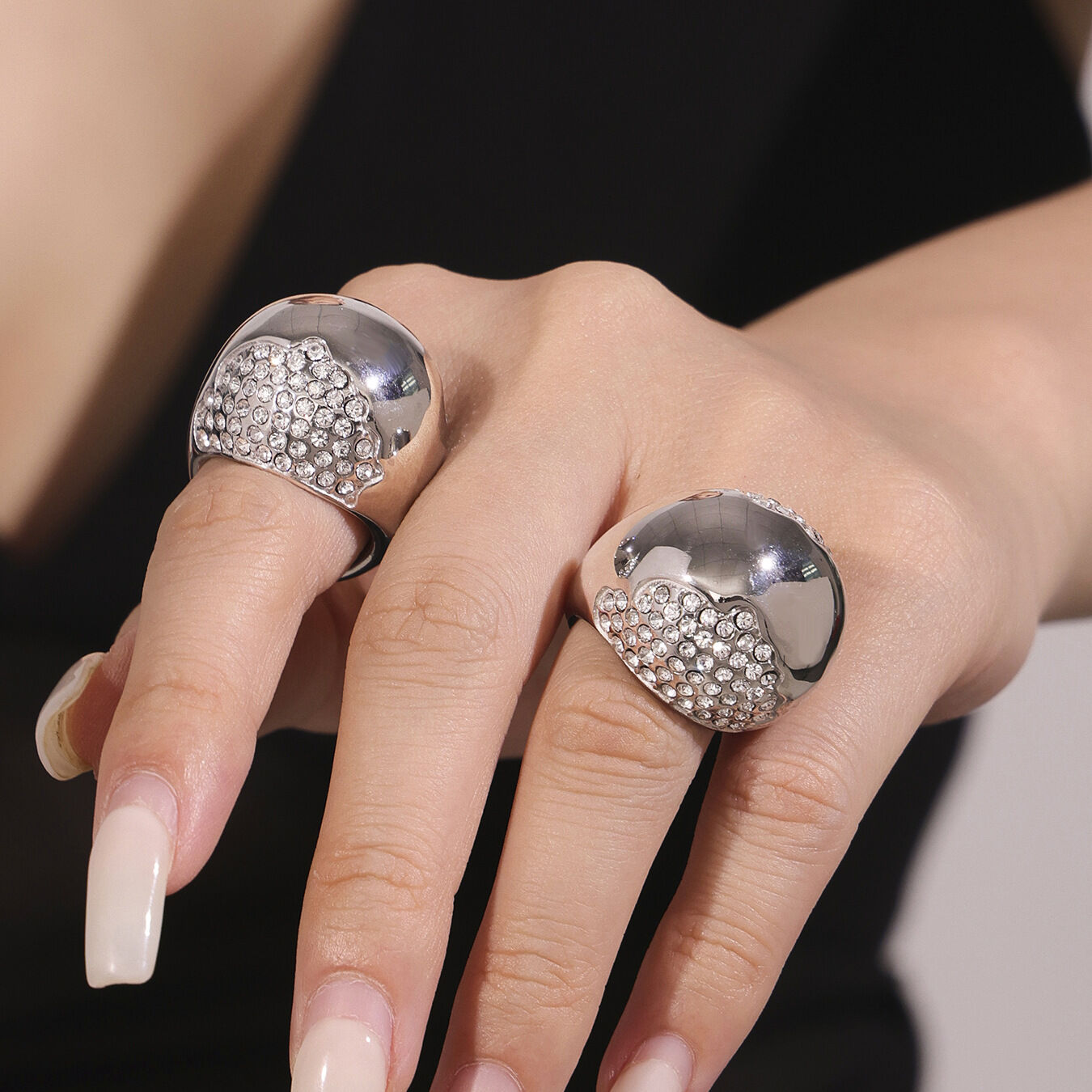 1 Piece Semicircle Stainless Steel Waterproof Gold Color Zircon Women's Jewelry Sets h5 Picture5