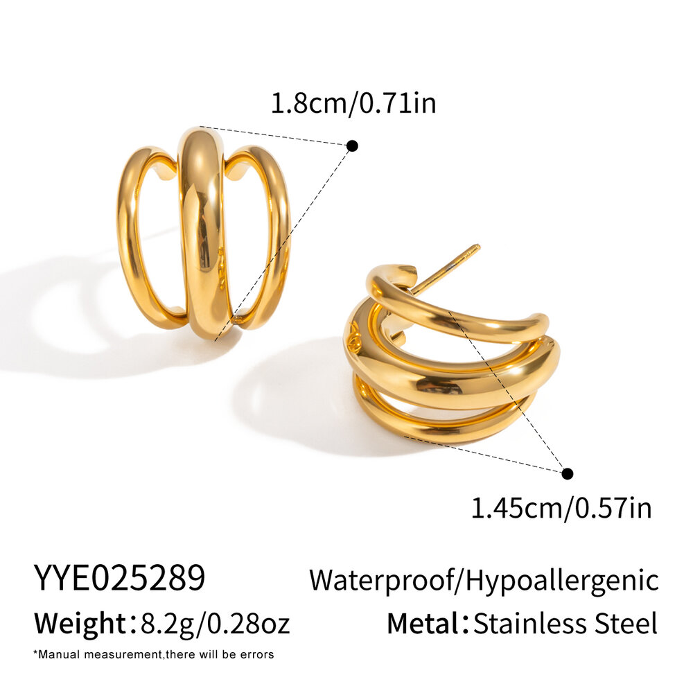 1 Pair Simple Daily Irregular Shape Stainless Steel Waterproof Women's Stud Earrings