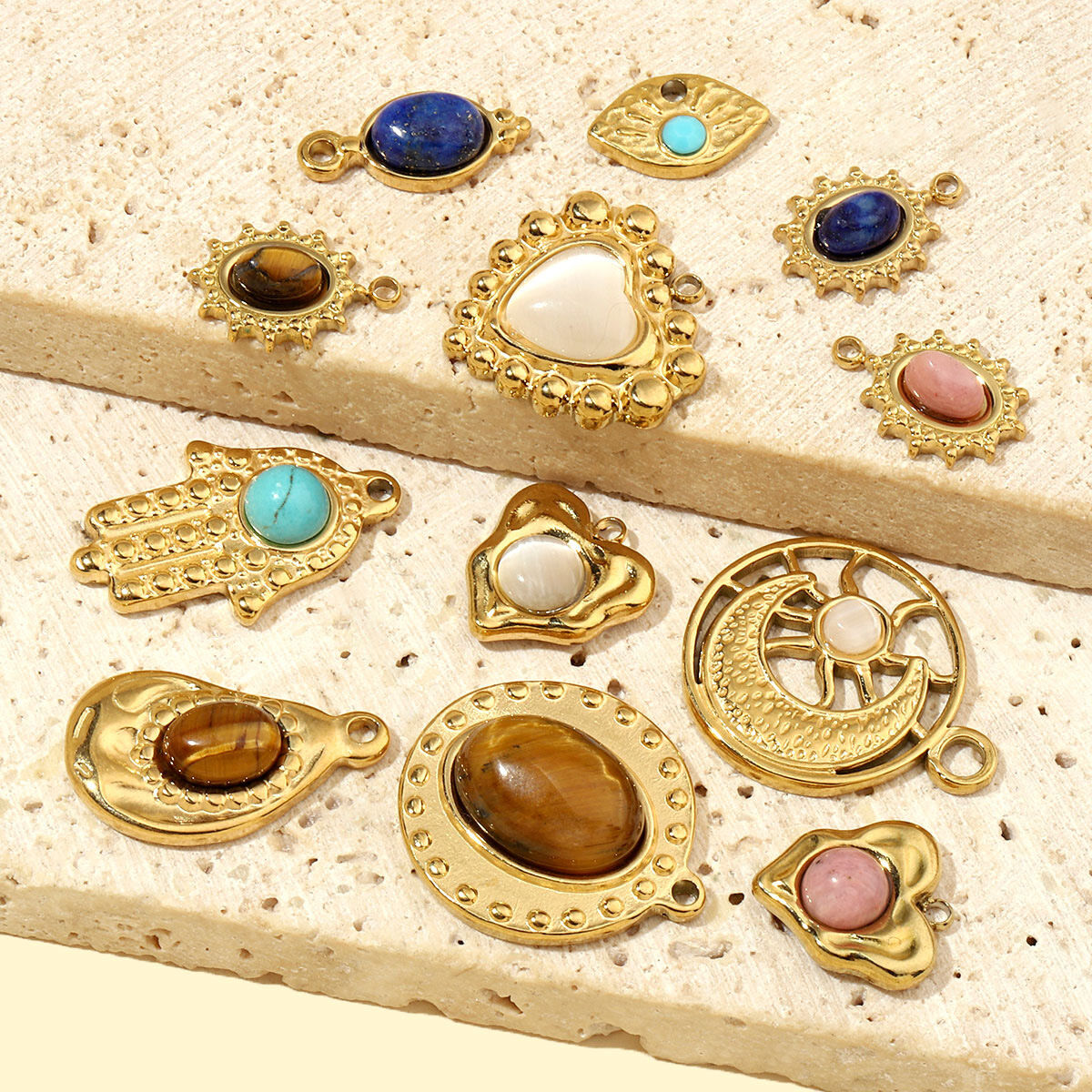 1 Piece Classic Heart Natural Stones Women's Pendants h5 Picture4