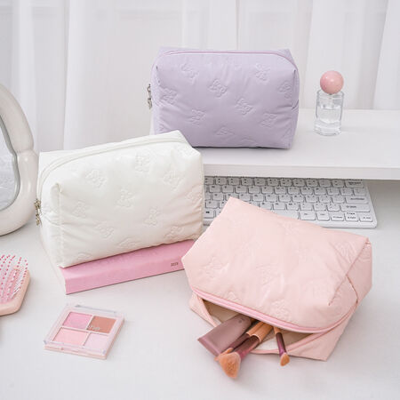1 Pair Simple Series Classic Solid Color Women's Makeup Bags