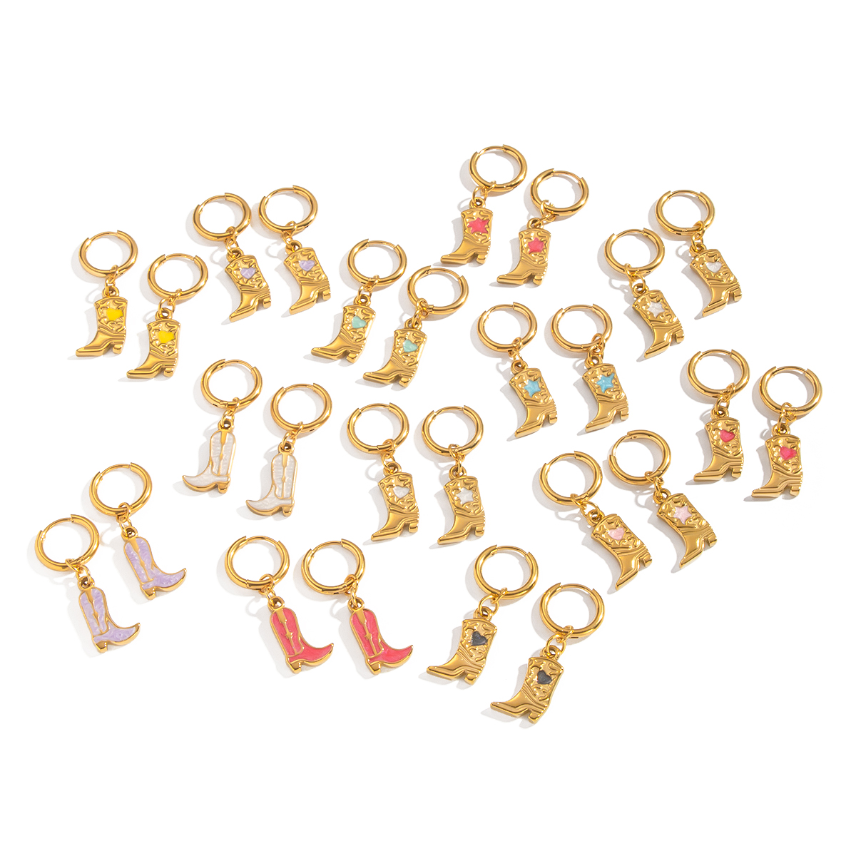 1 Pair Simple Irregular Shape Stainless Steel Waterproof  Gold Color  Women's Drop Earrings Picture5