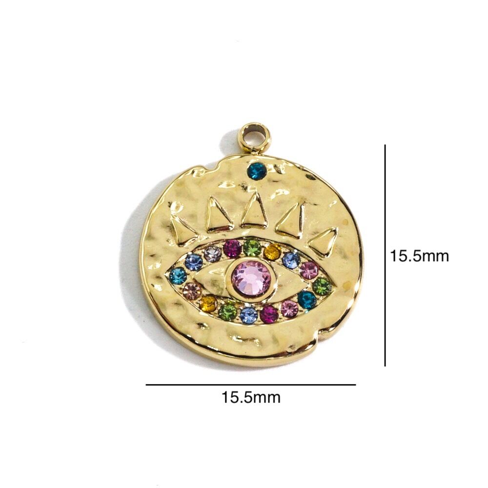 1 Piece Luxurious DIY Devil's Eye Stainless Steel Waterproof  Women's Pendants 