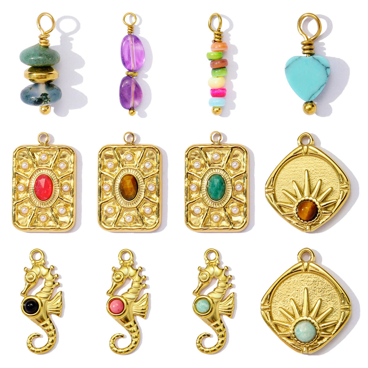 1 Piece Daily Rectangle Natural Stones Women's Pendants Picture5