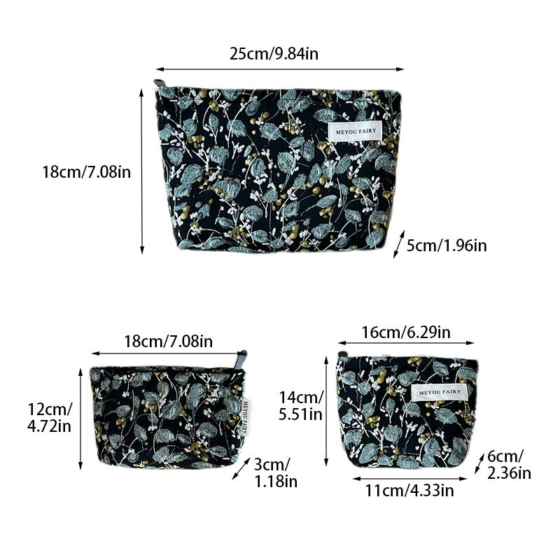 1 stuk romantische serie elegante bloemen polyester dames make-up tassen h5Afbeelding5