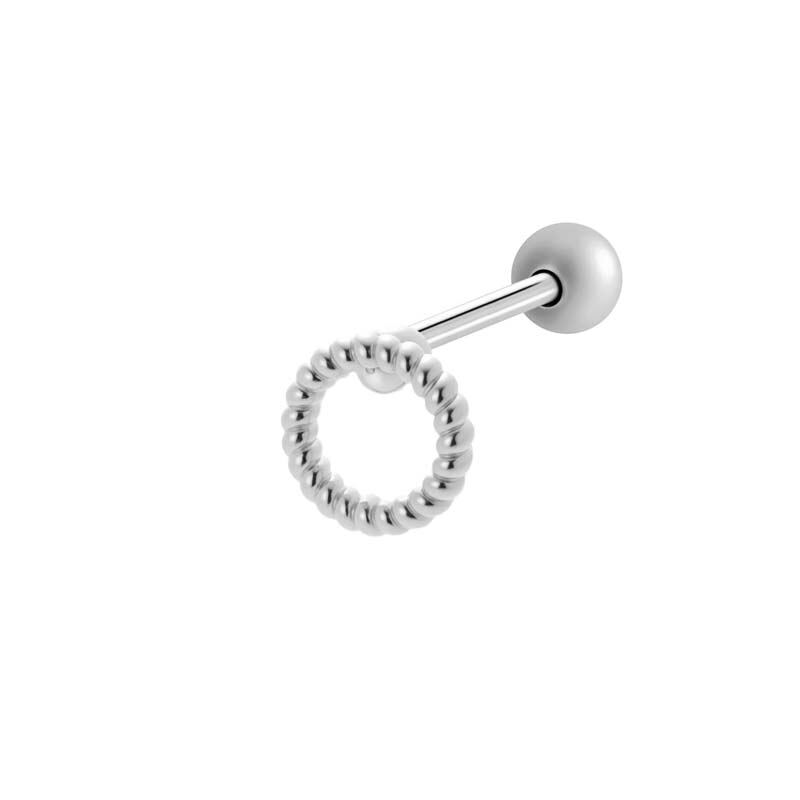 1 Adet Geometrik Bakır Altın Renkli Zirkon Kadın Piercing Küpe 