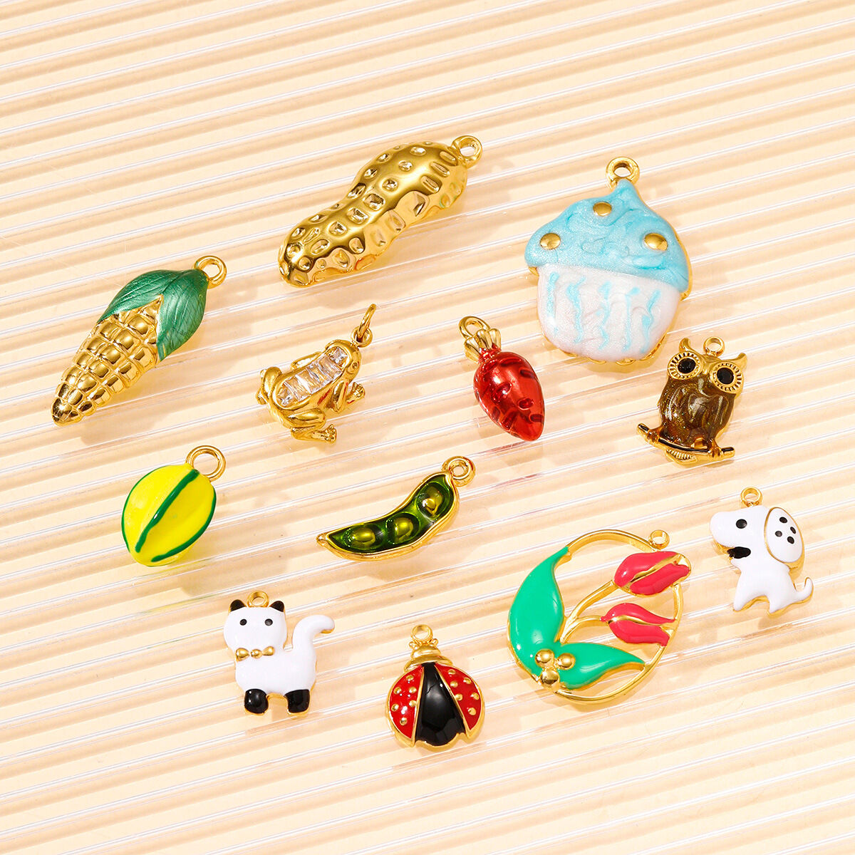 1 Piece Natural Food&Animal Stainless Steel Waterproof Women's Pendants h5 Picture4