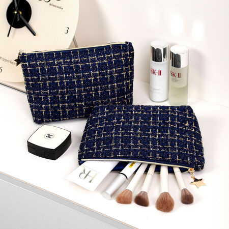 1 Piece Retro Plaid Women's Makeup Bag 2