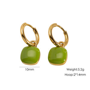 1 Pair Simple Series Elegant Solid Color Stainless Steel Waterproof Women's Hoop Earrings h5