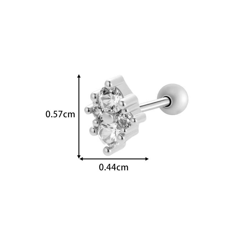1 Stück zarte Palme Kupfer Gold Farbe Zirkon Damen Piercing Ohrringe Bild2