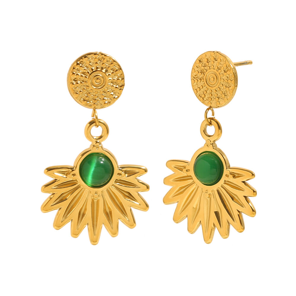 1 Pair Simple Series Vacation Flower Stainless Steel Waterproof Women's Drop Earrings h5