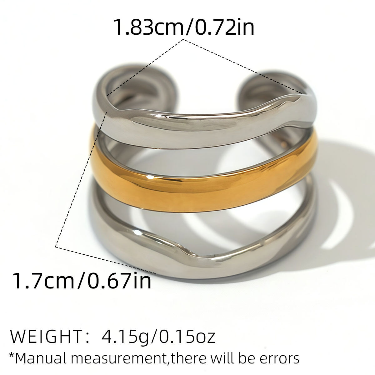 Gold And Silver Color/One Size/One Piece Ring Picture3