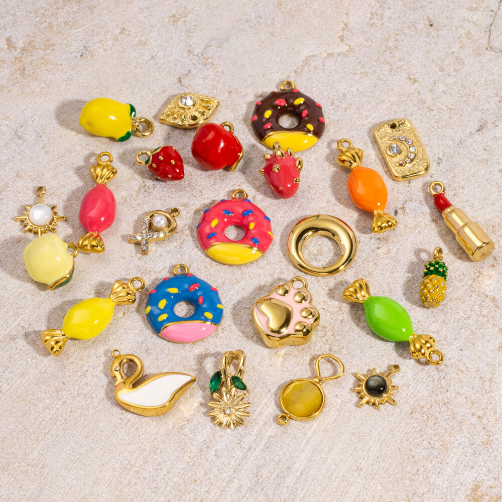 Three Dimensional Cute Fruit Series Stainless Steel Waterproof DIY Pendant 2