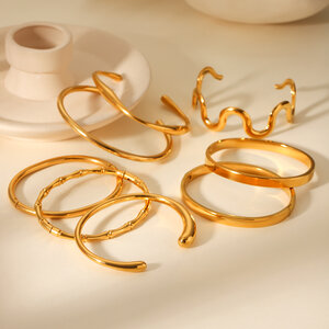 Bracelets pour femmes Simple Series Daily, forme irrégulière, en acier inoxydable, étanches h5 Image5