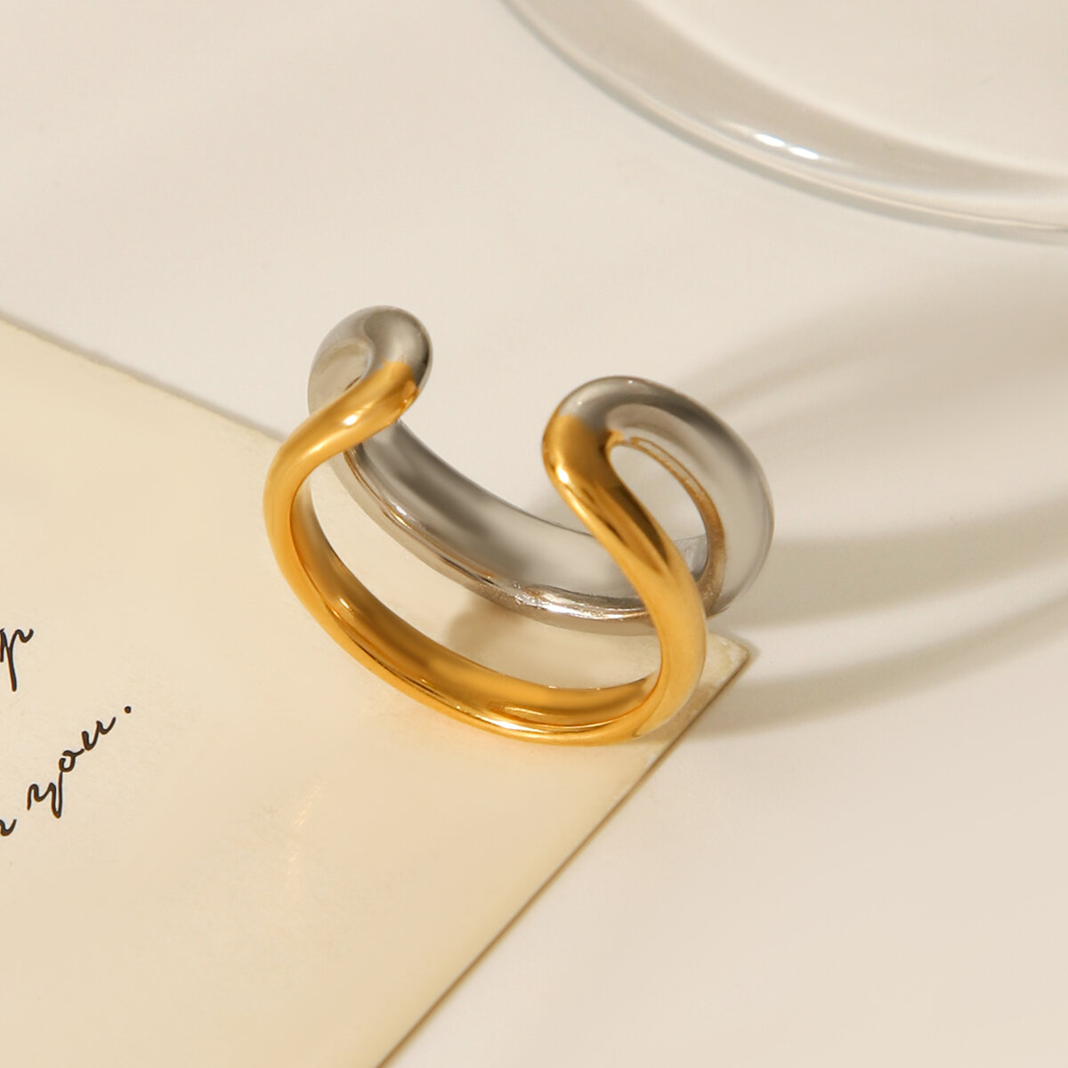 1 Piece Simple  Daily Irregular Shape Stainless Steel Waterproof Statement Rings Picture8