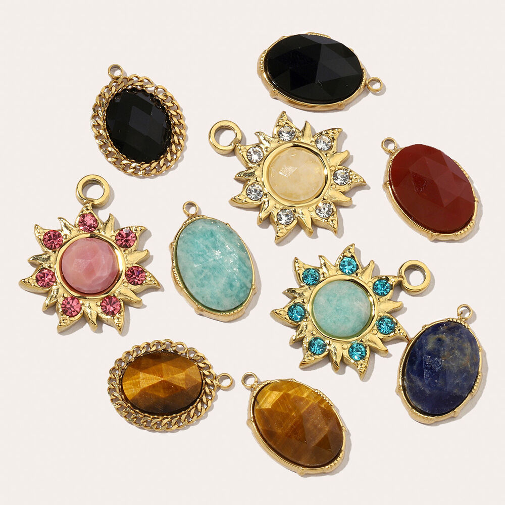 1 Piece Classic Oval Natural Stones Women's Pendants h5Picture5