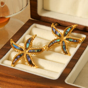 1 Pair Simple Daily Starfish Stainless Steel Waterproof Gold Color Women's Stud Earrings h5 Picture5