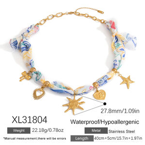 1 pezzo di collana con ciondolo a forma di tartaruga semplice in tessuto color oro da donna h5 Immagine2