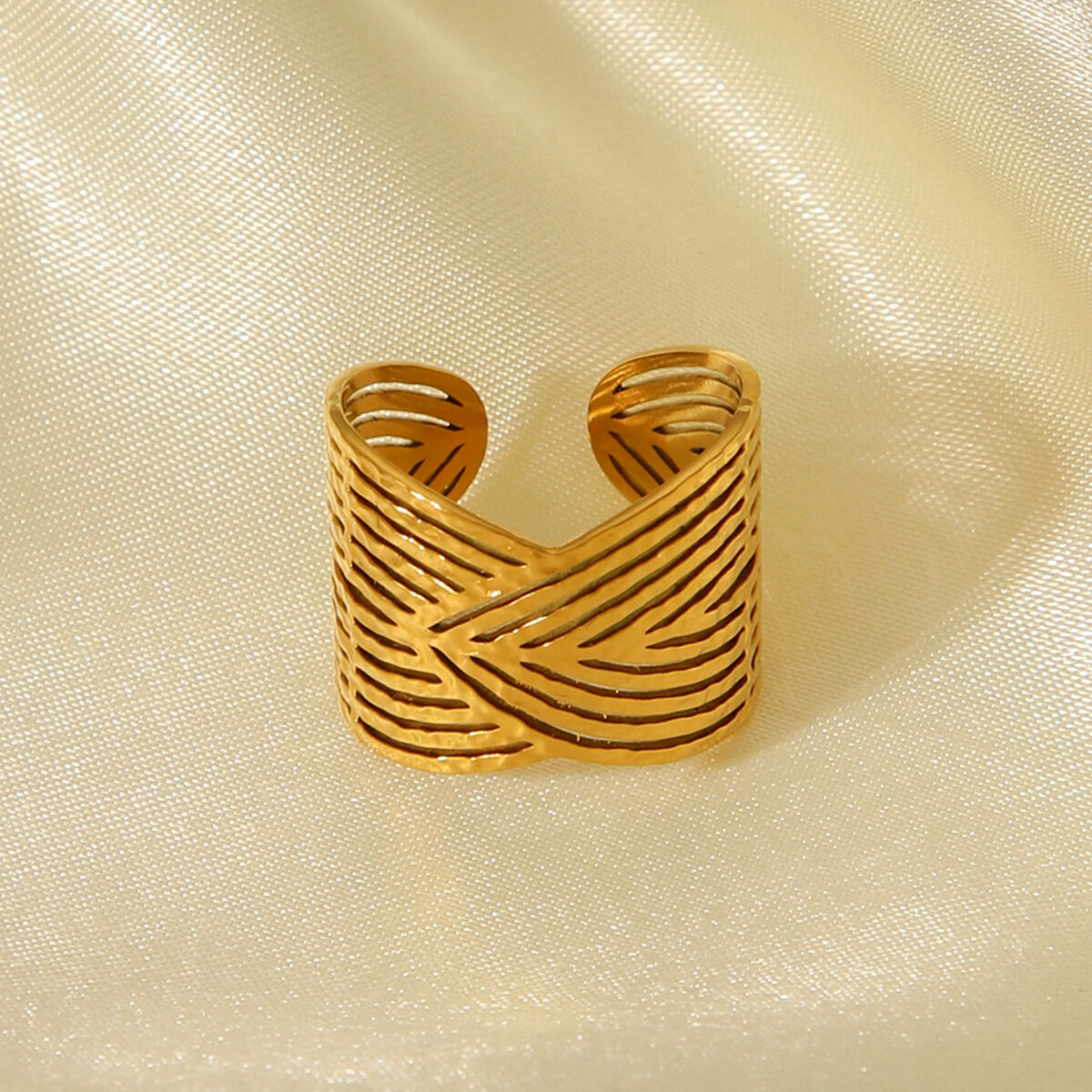 1 stuk Simple Series Daily Plant roestvrijstalen gouden statement ringen h5 Afbeelding4