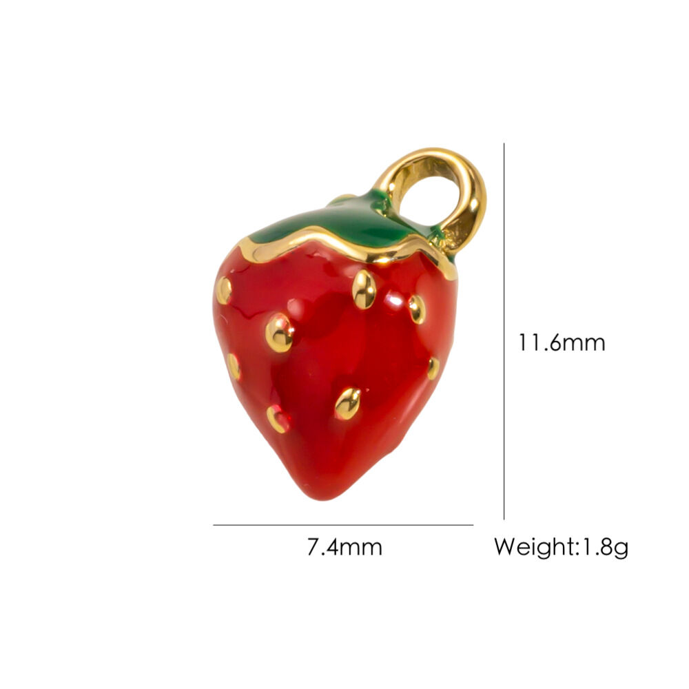 Three Dimensional Cute Fruit Series Stainless Steel Waterproof DIY Pendant h5 