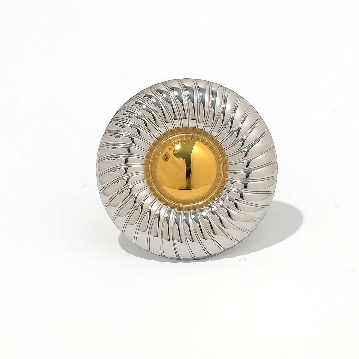 Colore oro e argento/Taglia unica/Anello monoblocco Immagine2