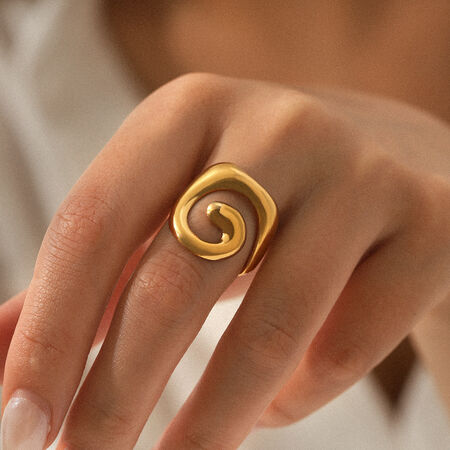 1 Piece Simple Daily Irregular Shape Stainless Steel Waterproof Statement Rings 2