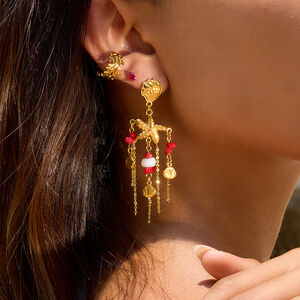 1 Pair Oceanic Natural Shell Stainless Steel Waterproof Gold Color Women's Drop Earrings h5 Picture6