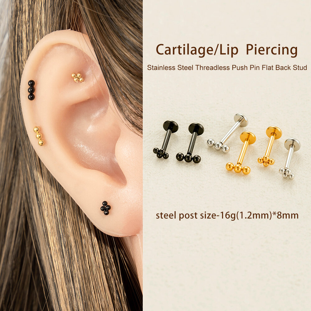 1 Piece Daily Ball Stainless Steel Waterproof Gold Color Women's Piercings Earrings h5 Picture5