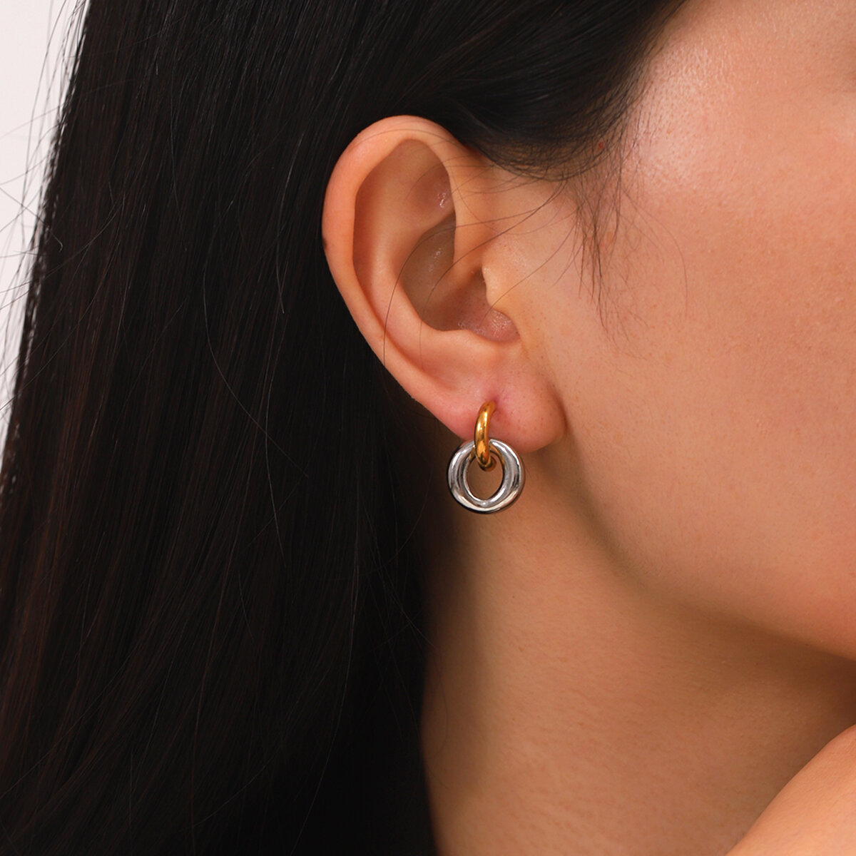 1 Pair Simple Series Daily Geometric Stainless Steel Waterproof Women's Drop Earrings