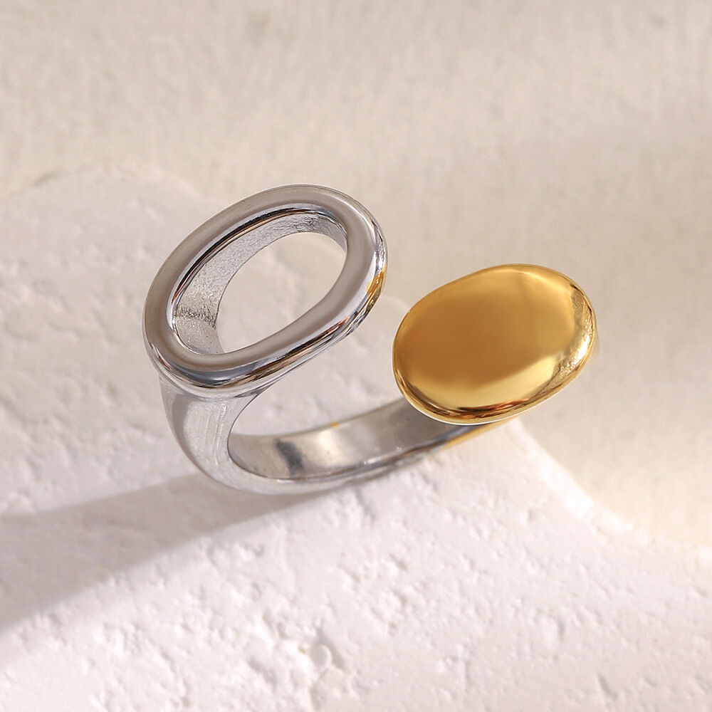 1 Piece Simple Series Casual Mixed Color Stainless Steel Waterproof Statement Rings 2
