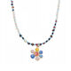 P672-Collier pendentif fleur en pierre naturelle d'agate-42+7cm Image4