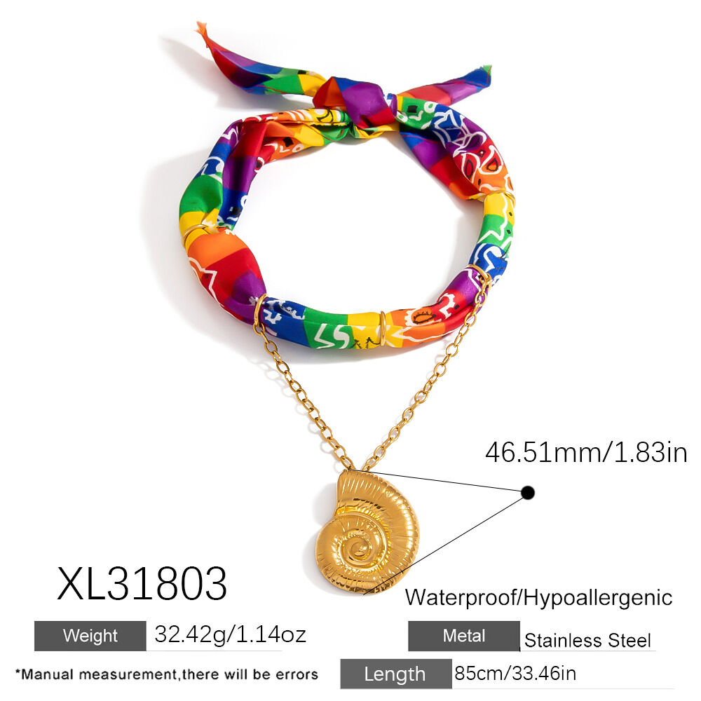 Collier pendentif en tissu 1 pièce h5 Image2