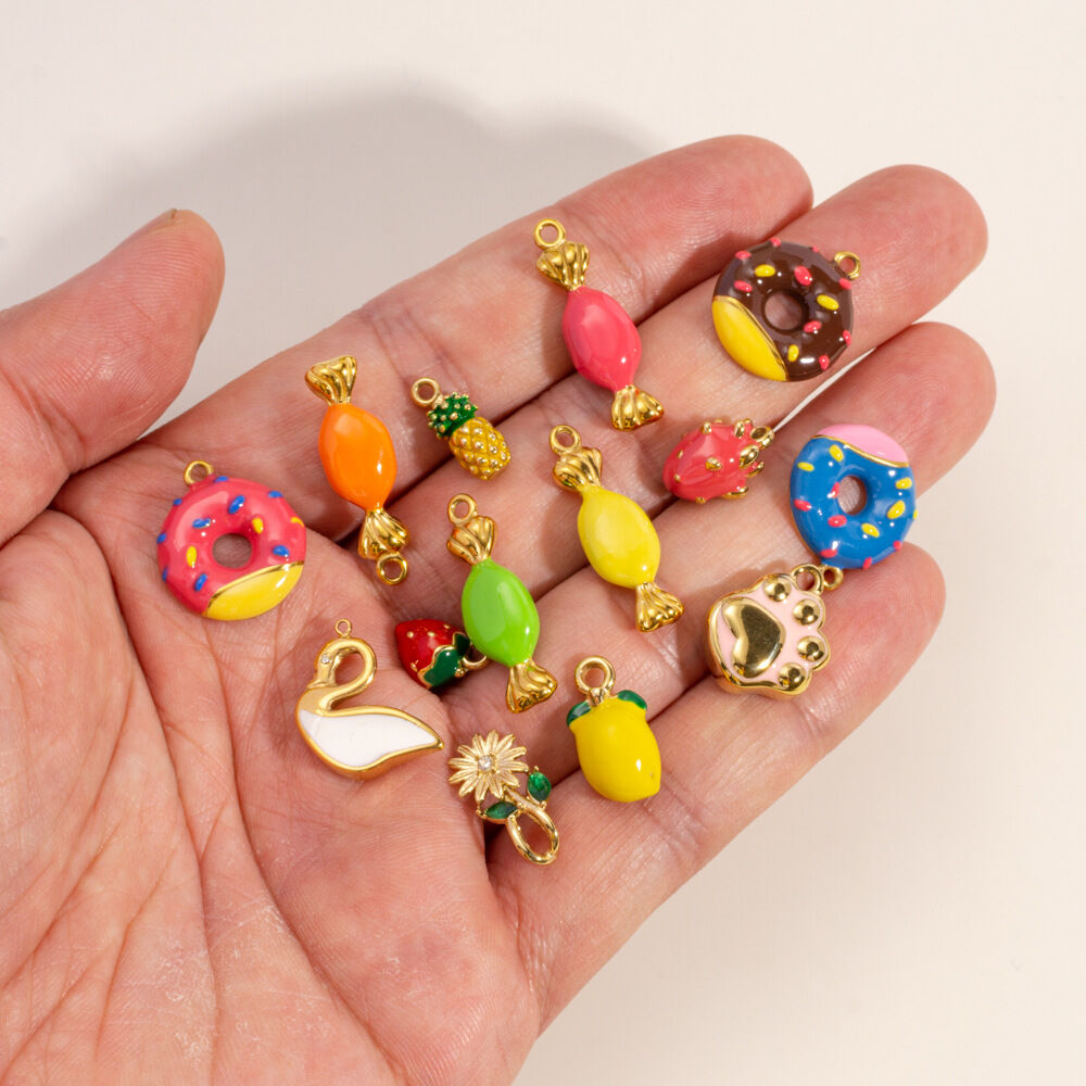 Three Dimensional Cute Fruit Series Stainless Steel Waterproof DIY Pendant Picture3