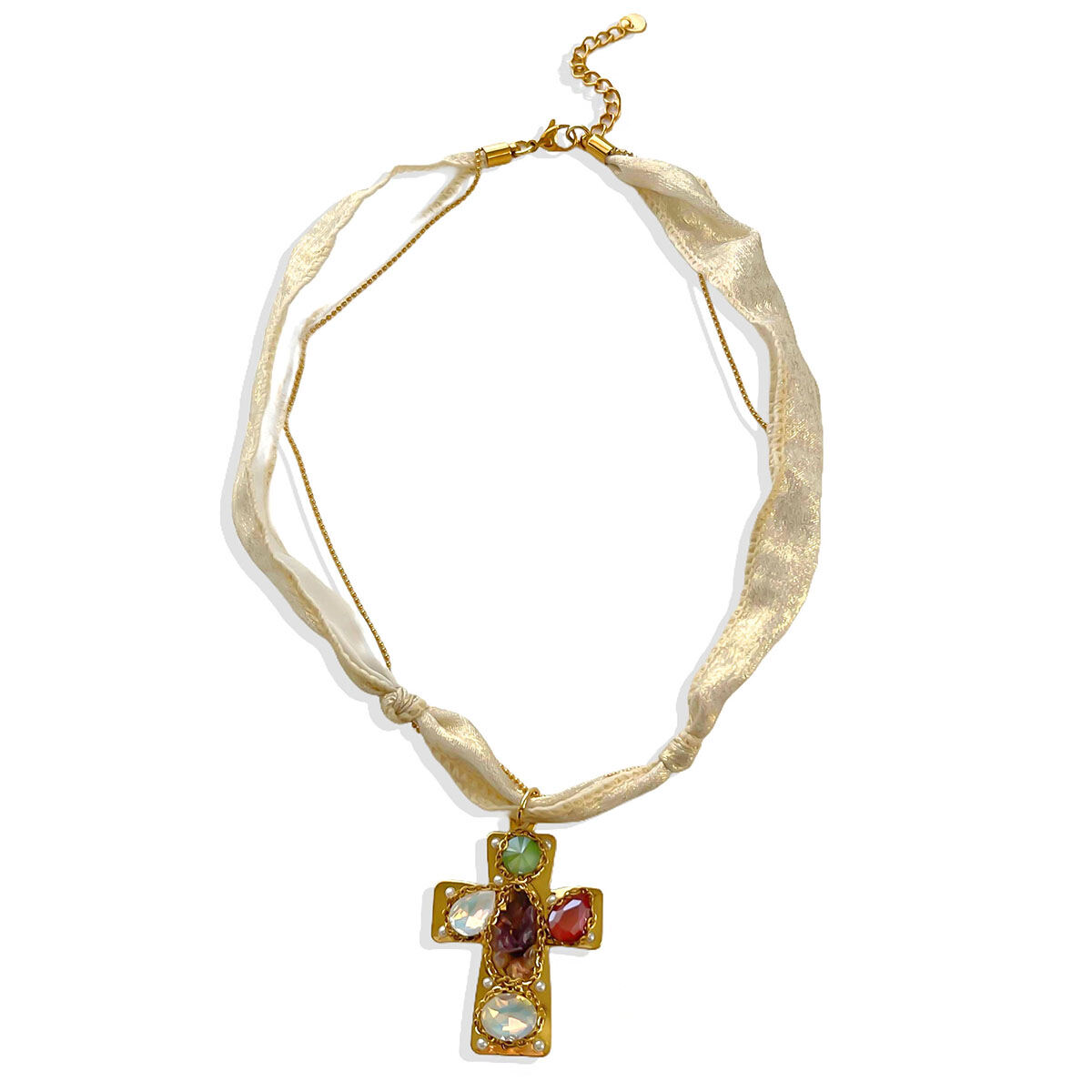 1 Piece Cross Fish Stainless Steel Waterproof Gold Color Pendant Necklace h5 