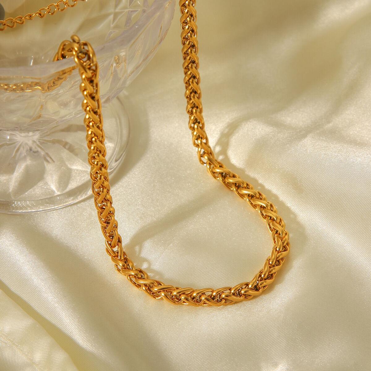 1 Piece Daily Chain Stainless Steel Waterproof  Gold Color  Women's Chain Necklaces Picture4