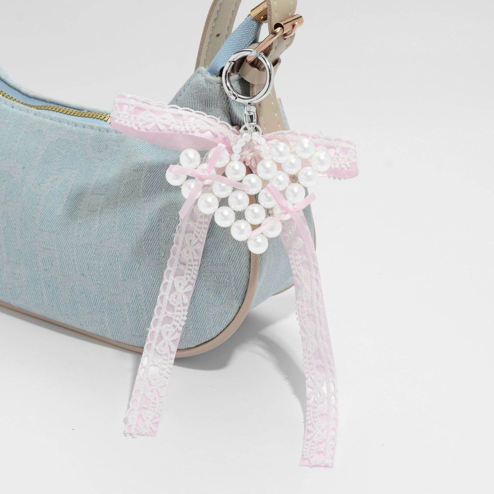 1 Piece Beaded Heart Bag Charm h5 Picture4