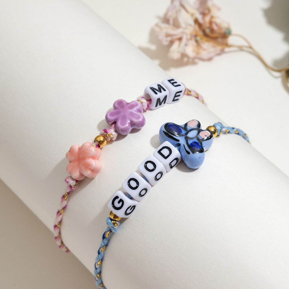 1 Piece Sweet Letter Colorful Stainless Steel Waterproof Women's Beaded Bracelets Picture5
