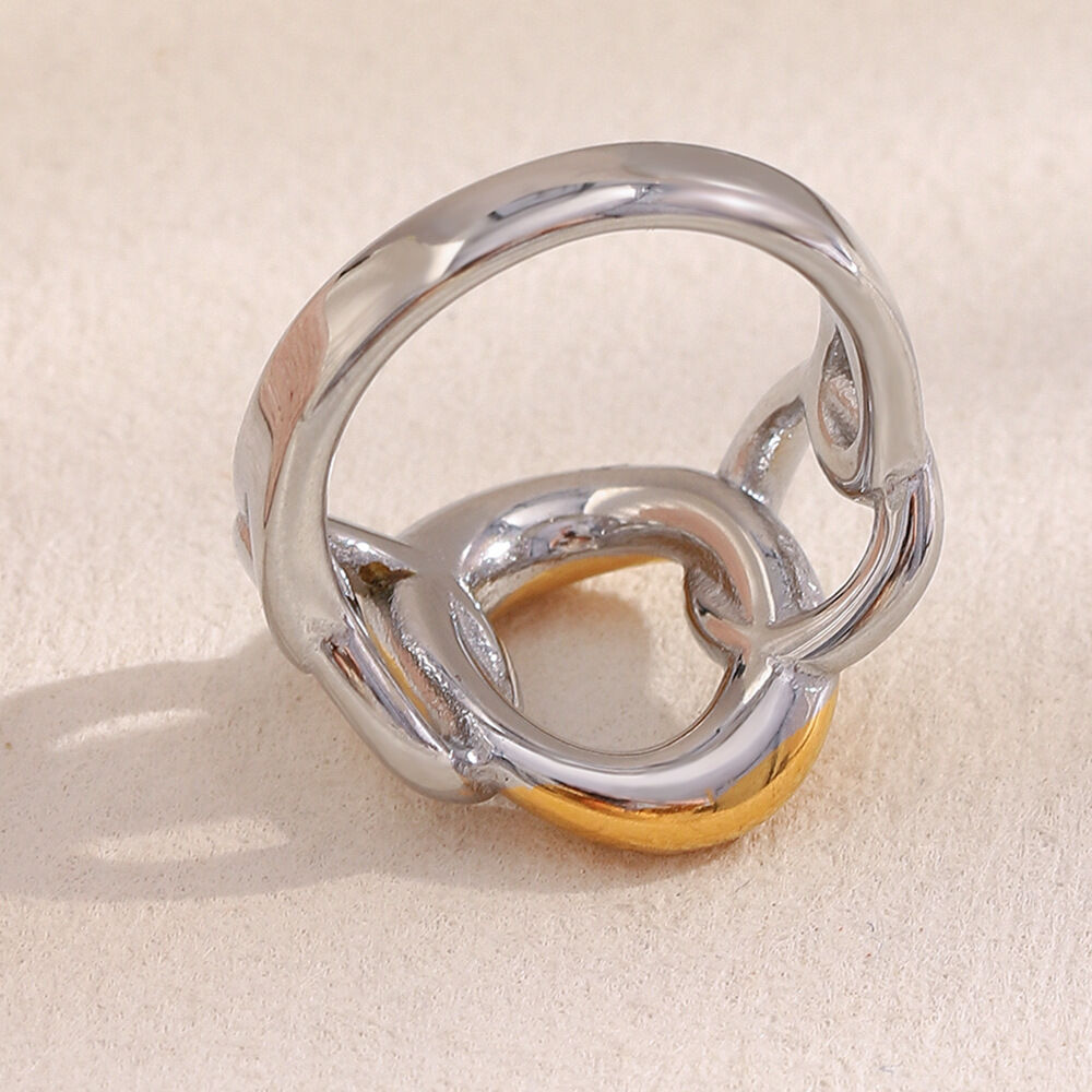 1 Piece Simple Series Casual Mixed Color Stainless Steel Waterproof Statement Rings Picture3
