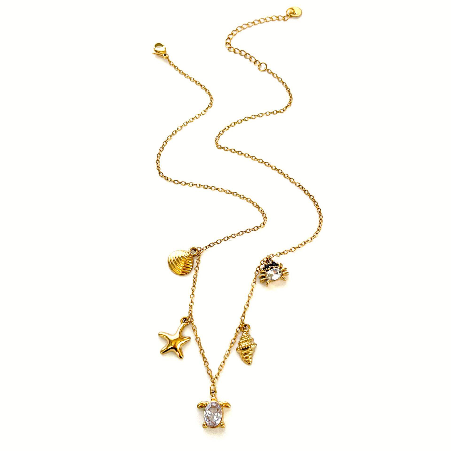 1 Piece Oceanic Stainless Steel Waterproof Gold Color Pendant Necklace h5 Picture5